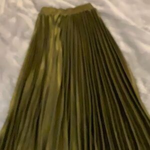 Olive Green Pleated Skirt
